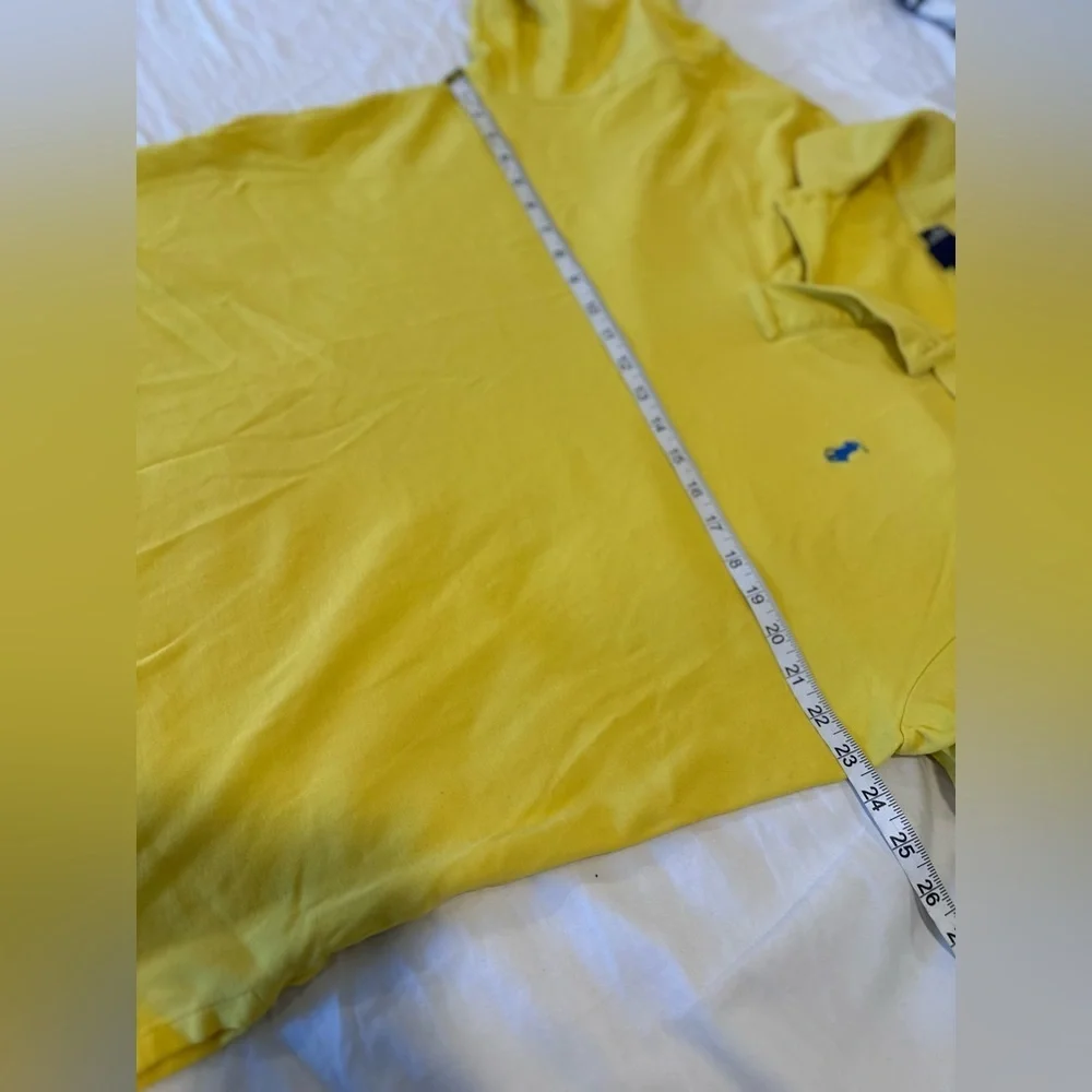 VTG Y2K POLO RALPH LAUREN Sz:L Bright Yellow Cotton Polo Short Sleeve Shirt.